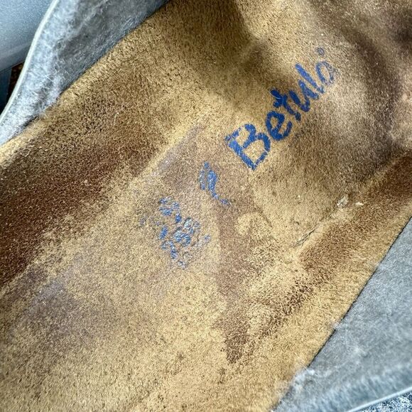 Betula Birkenstock Leo Sandals Womens 39/ 8-8.5 Silver Metal Buckle 3 Strap - Picture 7 of 10